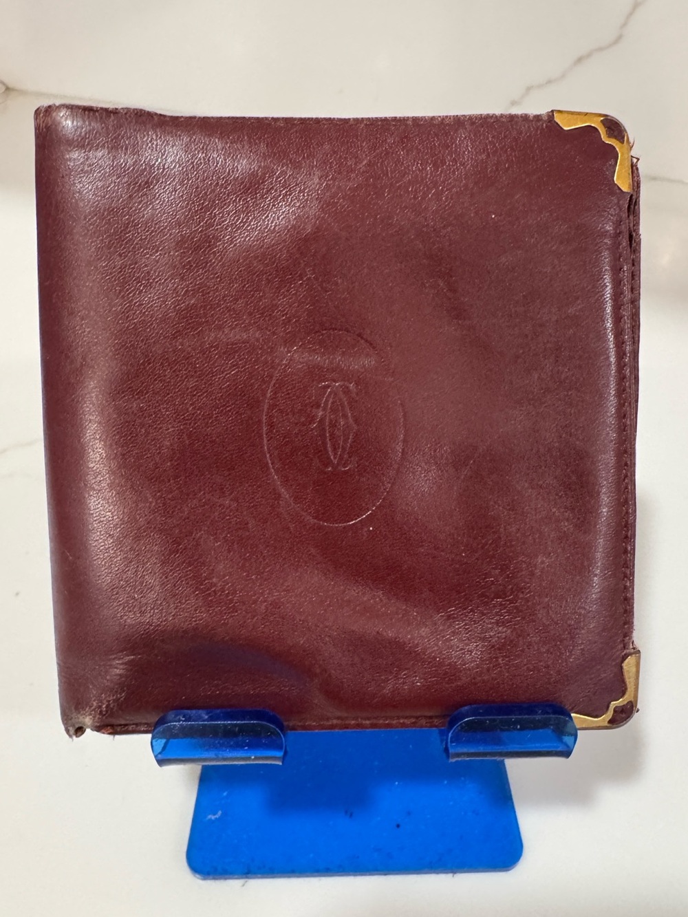 Authentic Cartier Must de Cartier Burgundy 100% Leather Wallet